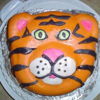 Tiger my first cake, modeled after a tiger I work with