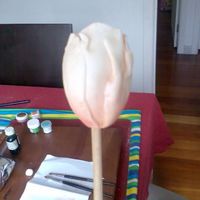 My First Tulip this is my first attemp at a sugar flower its for a wedding cake