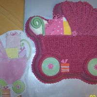 Baby Buggy Baby buggy for baby shower. I tried to match the cake to the invitation as close as possible. The cake is covered in buttercream. The gifts...