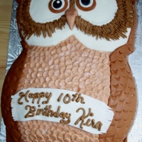 Owl Cake Owl Birthday with blue cake.