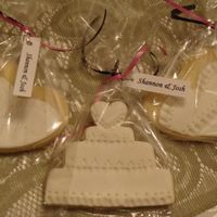 Wedding Shower Cookies Fondant covered sugard cookie cut outs.