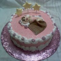 Pink Baby Shower Cake buttercream w/ fondant & gumpaste accents