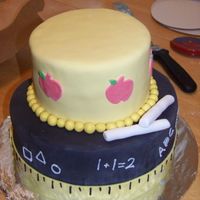 Teacher Thank You Cake I made this for my son's teacher appreciation day. All MMF except for the black (satin ice). Thanks for looking!