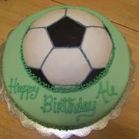 Soccer Cake This cake was for a teen girl who loved soccer. Covered in MMF and piped with buttercream.TFL!