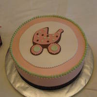 Baby Shower This was a baby shower cake for my sister. It is WASC with white chocolate and raspberry filling and decorated with SMBC and mmf accents.