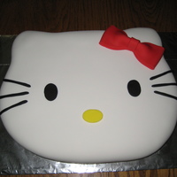 Hello Kitty Cake My 1st time working with rolled fondant! My daughter wanted a HK cake for her 7th b-day. This is a 1/2 sheet cake, carved, rolled fondant,...