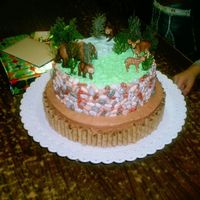 Wilderness Birthday Cake A last-minute cake I made for my dad's birthday. The bottom teir is chocolate cake with cookies and cream buttercream filling, and the...