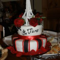 Paris Theme Cake I made this cake for a party we had after my sister and her husband came home from their honeymoon in Paris. 8" and 6" round...