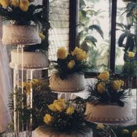 Yellow Roses Simple wedding cake, buttercream icing all natural yellow roses.