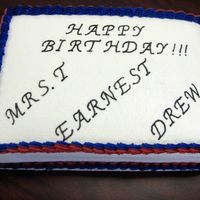 Simple Birthday Cake This is a cake that I made for work. It is a chocolate cake with a cookies n cream filling--yummy. I finaly got the hang of using the bag...