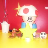 Mario Party These are all characters from the video game Mario Party. Toad is all cake except for his mushroom hat, which is styrofoam covered in...