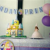 Princess Castle and Princess cakes in buttercream icing.