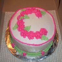 Monogram B-Day Cake A small 6 inch cake for three people to share.