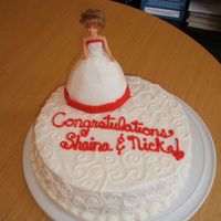 Bridal Shower With Bride The bride's dress was made to look like her actual dress!