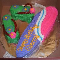 Surfboard And Flip Flops These were fun to do, but it just got humid around here and I couldn't get the frosting to stick to the cake very well. It just kept &...