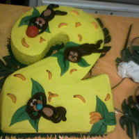 Monkey Birthday Cake All buttercream frosting and the monkeys were done with MMF...this one was alot of fun watching the monkeys take on their own personality.....