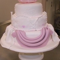 Pastry Class Team Project Cake This cake was a class assignment. We had to incorporate specific design techniques in each layer, including Swiss dots, shell borders,...