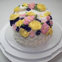 Wilton Course 2 Final Cake I still need more practice on roses.