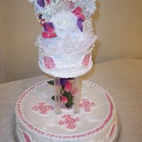 Cross Wedding This cake was for a pastor getting married with mauve color theme