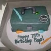 Tackle Box Cake VANILLA SOUR CREAM CAKE WITH BUTTERCREAM FROSTING AND FONDANT DECO