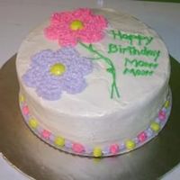 Flower Birthday flower birthday cake. idea taken from wilton course 1 book. writing ended up terribly but other than that i'm pretty happy with it....
