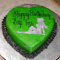 Female Silhouette Vanilla sour cream cake with vanilla buttercream colored dragonfly green to match birthday boys harley. fondant silhouette with fondant...