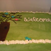 New Neighbors Just a quick cake I made for our new neighbors. It is a honey WASC cake with cream cheese filling and iced in buttercream. It is supposed...