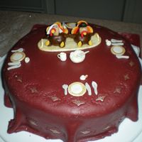 Turkey Dinner I had a lot of fun making this cake. Bummed that my fondant turned out all bubbly though. It was for family though and everyone got a kick...