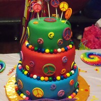 Peace Sign Cake 10, 8 and 6" tiers
