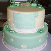 Sweetpea Cake "For the Mommy to be and her little sweetpea!"10" and 8" offset. Vanilla cake with strawberry filling. All edible! TFL...