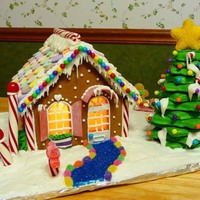 Lighted Gingerbread House Windows are made from melted butterscotch candies: make the gingerbread with the windows cut out; after the gingerbread has baked &...