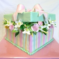 Present Box Cake This was a fun cake! Thank you to everyone on CC for the idea and the "how-to" for the bow, this was my first bow. The top of the...