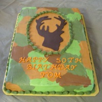 Deer Silhouette Made for my husband's 50th birthday. Almond cake and buttercream with fondant accent on deer silhouette.