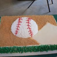 Softball Cake This is the first cake I made that was "my design" It is MMF for the base, and graham cracker dirt:)
