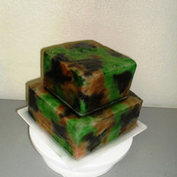 Camo Cake 2 tier cake airbrushed in a camo pattern