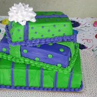 Stacked Presents My first stacked cake. All buttercream (except the bow). TFL