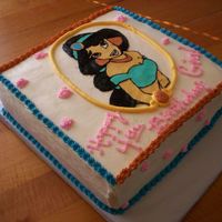 Princess Jasmine Frozen Buttercream Transfer......I need a bit of practice, but I got somegreat advice from this site as to hos to do it....I forgot to give...