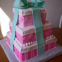 Baby Girl Shower Buttercream with fondant accents