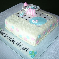 Bathtub Birthday Cake Chocolate cake with fresh raspberry filling. Iced in Italian buttercream. Some decorating done with buttercream. All figures done in...