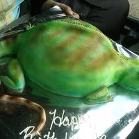 Norbert The Water Dragon Lizard My Niece wanted a cake made to look like her pet Water Dragon Lizard for her graduation/18th bday.... so this is what I came up with... his...