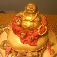Budda Cake A friend of mine requested I make her husband a cake with a budda on it, this is what I came up with. Budda is rice crispy treats covered...