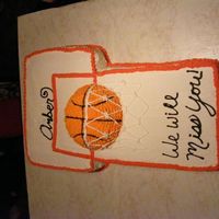 Basketball Going Away Cake I work at an alternative high school and one of our teachers is also a coach of girls basketball at our local college. She took a new...