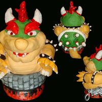 Bowser Bowser is made from a 3d ball and bottom tier I've used 6x6 pans..Head,limbs,horns & tail made w/rct & Everything's...