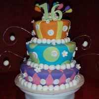 16Th Birthday Cake Fun, whimsical 16th Birthday Cake. I did two cakes the same day and so I past the wire work on to someone else...lets just say I would have...