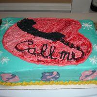 Call Me This was my first cake with royal icing and filling in of an outline. I thinned the icing too much to fill it in so it ran all over the...