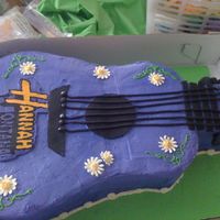 Hannah Montana Cake was 4 1/2 sheet cakes marbeled and then cut to shape. I took a full sheet cake board and cut out the shape then laid it on top of the...