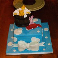 Pooh Taking Bath pooh taking bath with piglet waiting with towel. 1st time making figures a lot harder than i thought.