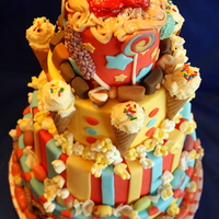 Fair Treats This is my first fair entry. 10", 8", 6", and 4" with fondant lollipops, rock candy, funnel cake, fudge, taffy,...