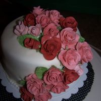 Course 3, Class 4 This was my first time for fondant roses and a tiered cake, this is just the top tier, b/c my fondant was pretty bad on the bottom one. I...