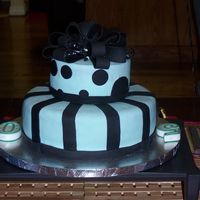 50Th Birthday Cake This was for my Mother-In-Law's 50th B-day party. Wanted to use black, but still make it pretty. Just white cake, vanilla bc filling,...